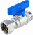 Кран шаровой FAR 3/4", НР-накидная гайка EPDM, син. бабочка, хром
